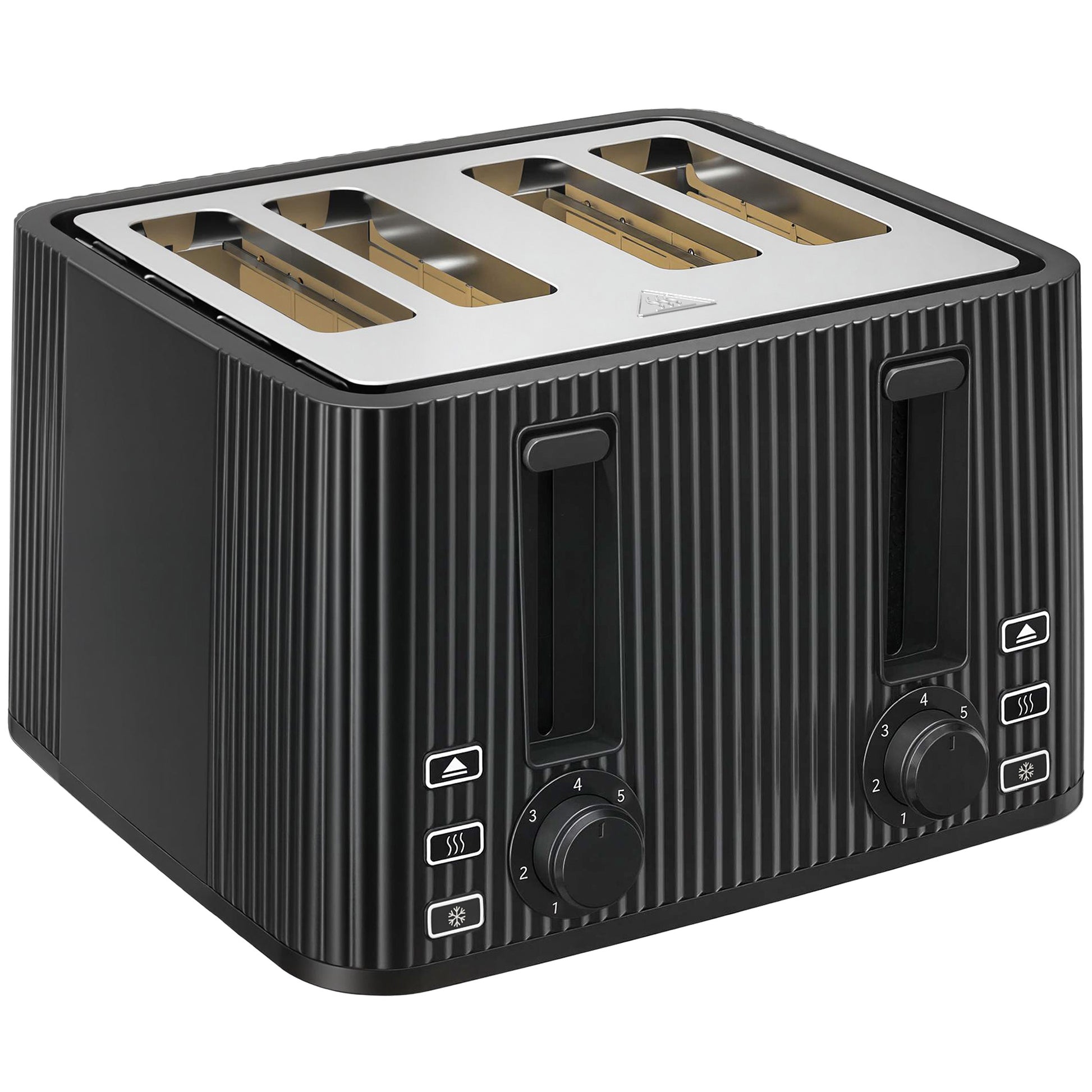 Homcom Tostadora 4 Ranuras Anchas 7 Niveles De Tostado 1710w Negro_0