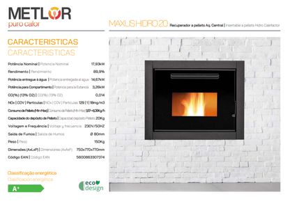 Insertables Calefactores A Leña Metlor Modelo Maxus Hidro 20_1