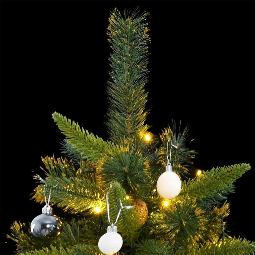 Vidaxl Árbol De Navidad Artificial Con Bisagras 300 Led Y Bolas 180 Cm_1