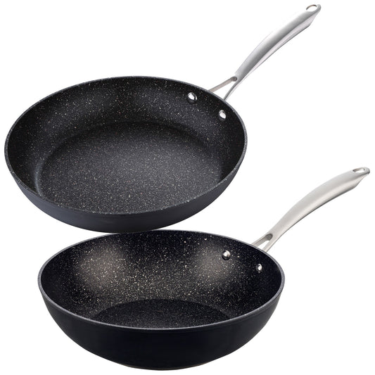 Set Sartenes 28x6.0 Y Wok 28x8.0 Cm Aluminio Forjado Apta Para Inducción San Ignacio Vita_0