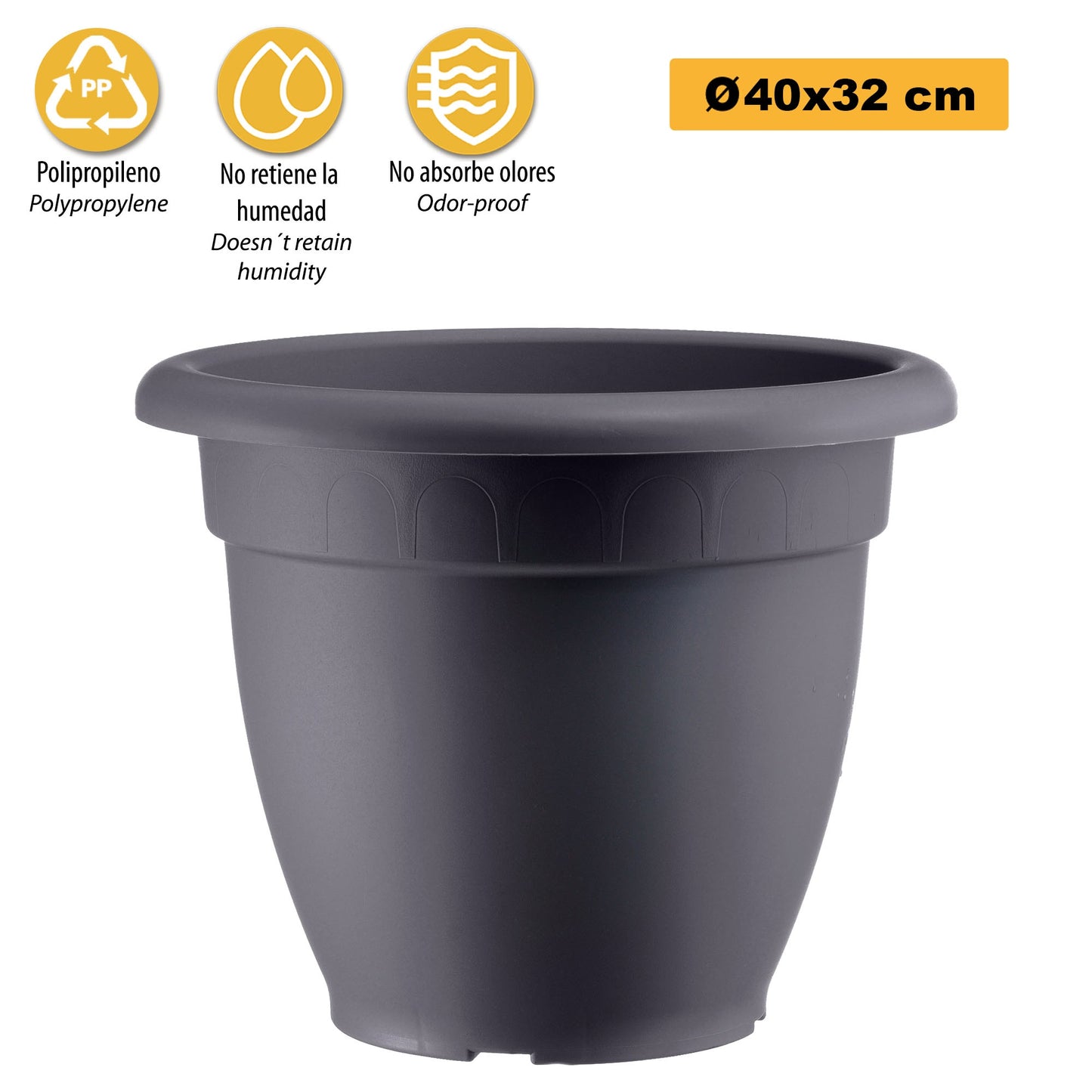 Maceta En Forma De Campana Ø Cm 40 Antracita_2