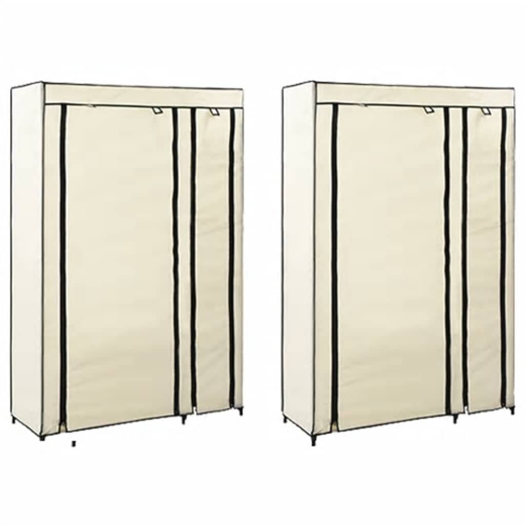 Armarios Plegables 2 Unidades De Tela Color Crema 110x45x175 Cm_1