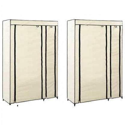 Armarios Plegables 2 Unidades De Tela Color Crema 110x45x175 Cm_1