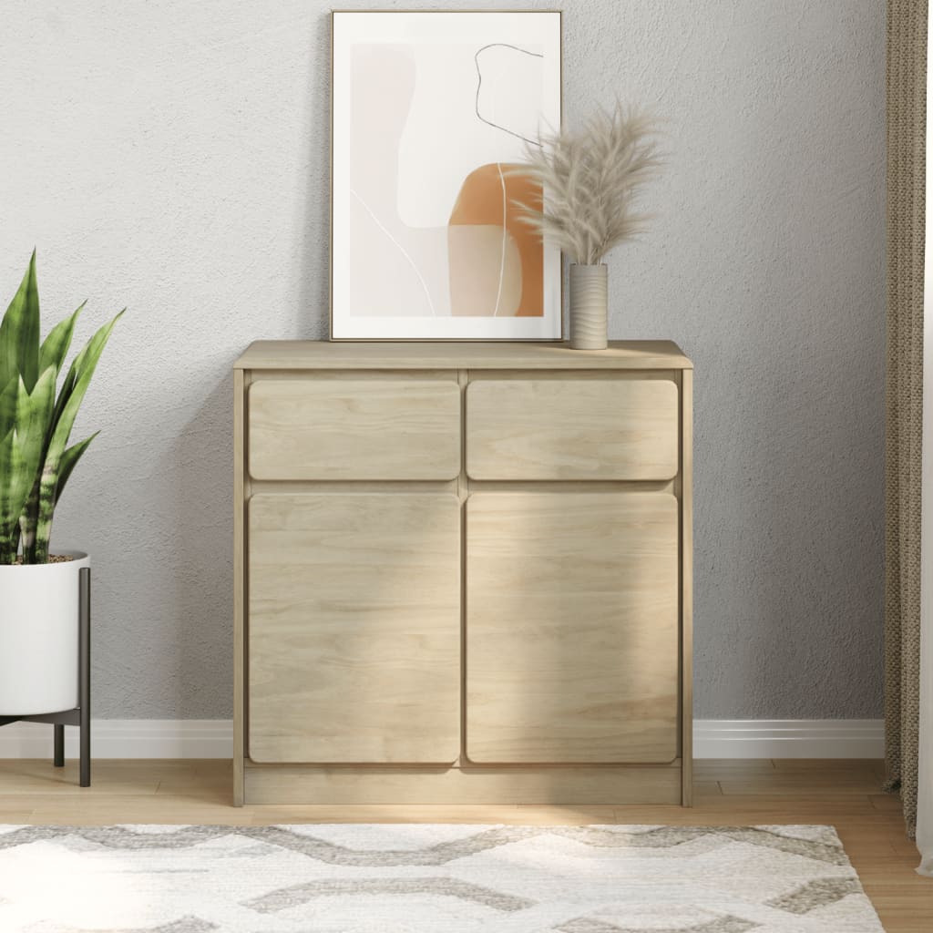 Aparador Sauda Madera Maciza Pino Roble 80x43x75,5 Cm / Vetonek_4