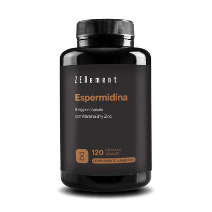 Espermidina, 6 mg, con Vitamina B1 y Zinc, Zenement, 120 Cápsulas Veganas