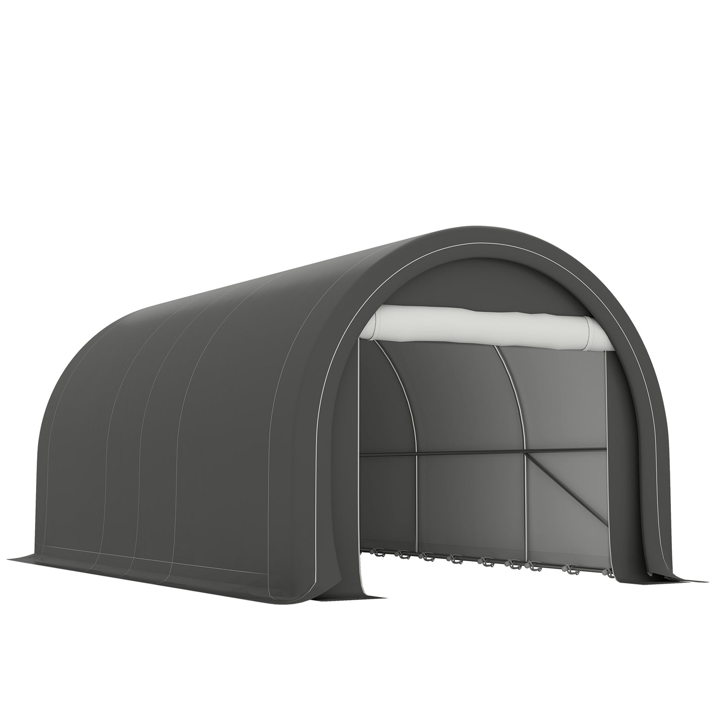 Outsunny Carpa Garaje 3x5 M Impermeable Con Puerta Enrollable Y Upf30+ Gris_0