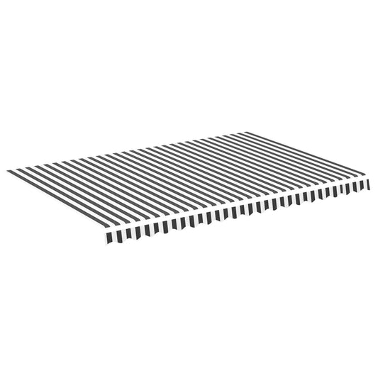 Tela De Repuesto Para Toldo Gris Antracita Y Blanco 4,5x3 M Poliéster_0