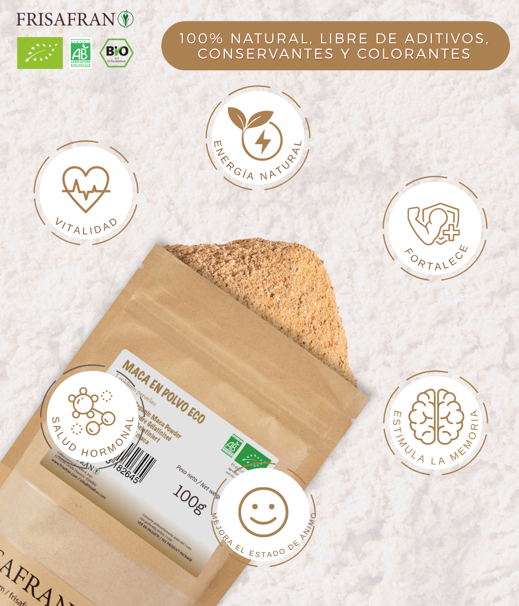Maca Gelatinizada En Polvo Ecológica | Calidad | Frisafran 200 G_1