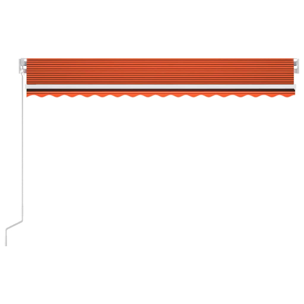 Toldo Automático Led Sensor De Viento Naranja Marrón 450x300 Cm_2