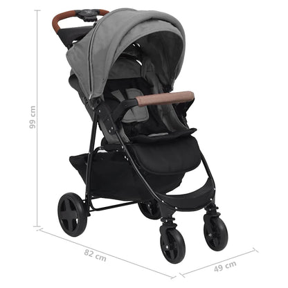 Vidaxl Carrito De Bebés 2 En 1 De Acero Gris Claro_2