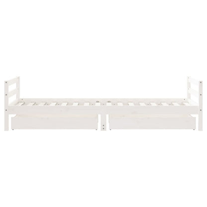 Vidaxl Estructura Cama Niños Con Cajones Madera Pino Blanco 80x200 Cm_5