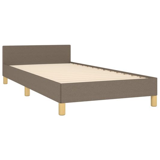 Estructura De Cama Con Cabecero De Tela Gris Taupe 80x200 Cm / Vetonek_0