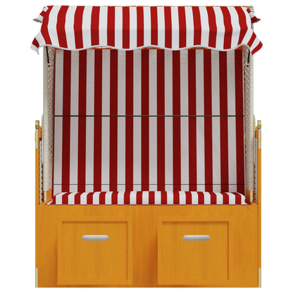 Silla Playa Strandkorb Dosel Ratán Sintético Madera Rojo Blanco_4