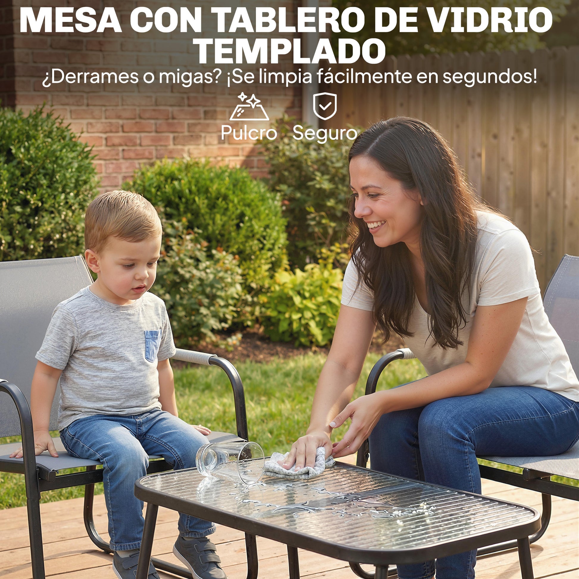 Outsunny Conjunto De Jardín Exterior Con 1 Sofá 2 Sillones Y Mesa Gris_5
