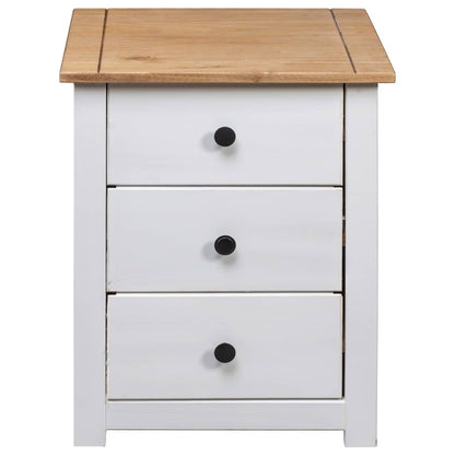 Mesita De Noche Madera Maciza Pino Panamá Blanco 46x40x57 Cm_4