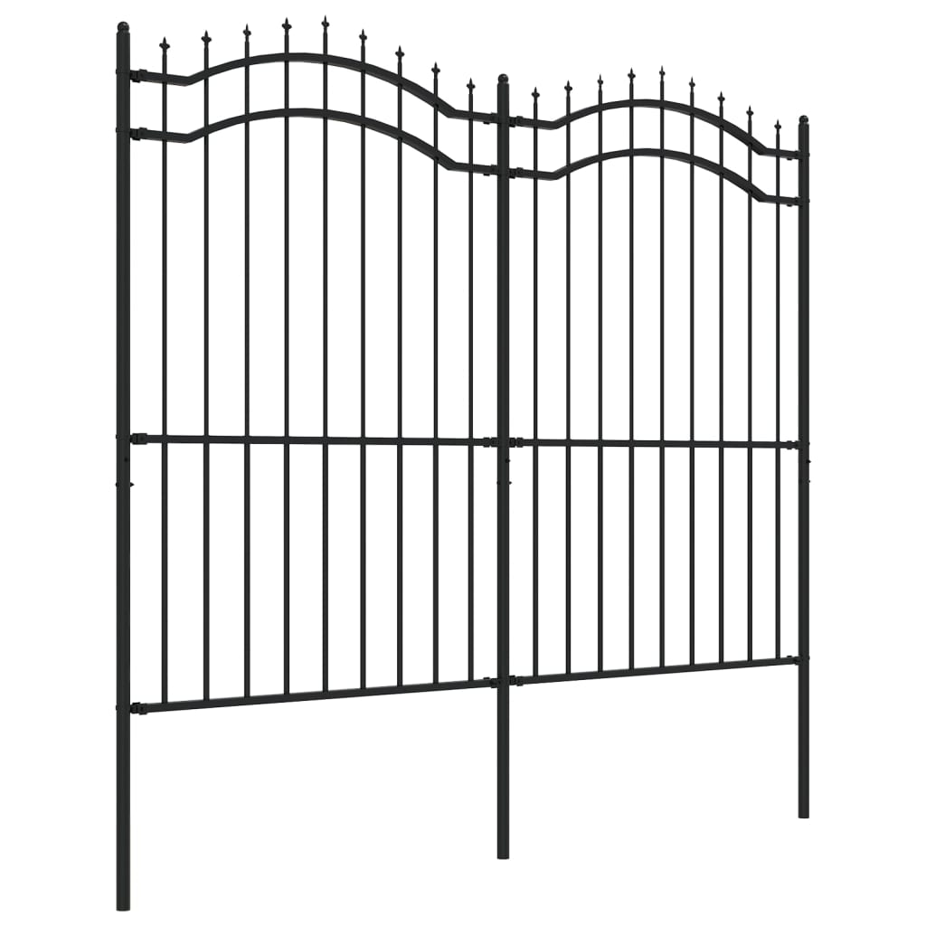 Valla De Jardín Con Punta De Lanza Acero Recubierto Negro 222cm / Vetonek_3
