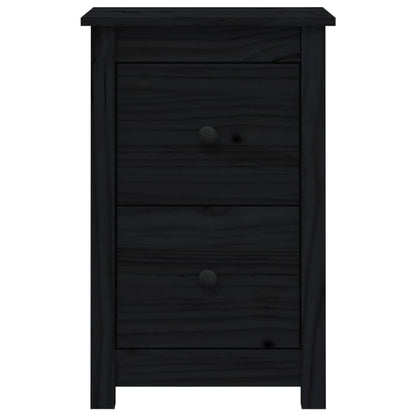 Mesitas De Noche 2 Uds Madera Maciza De Pino Negro 40x35x61,5cm_1