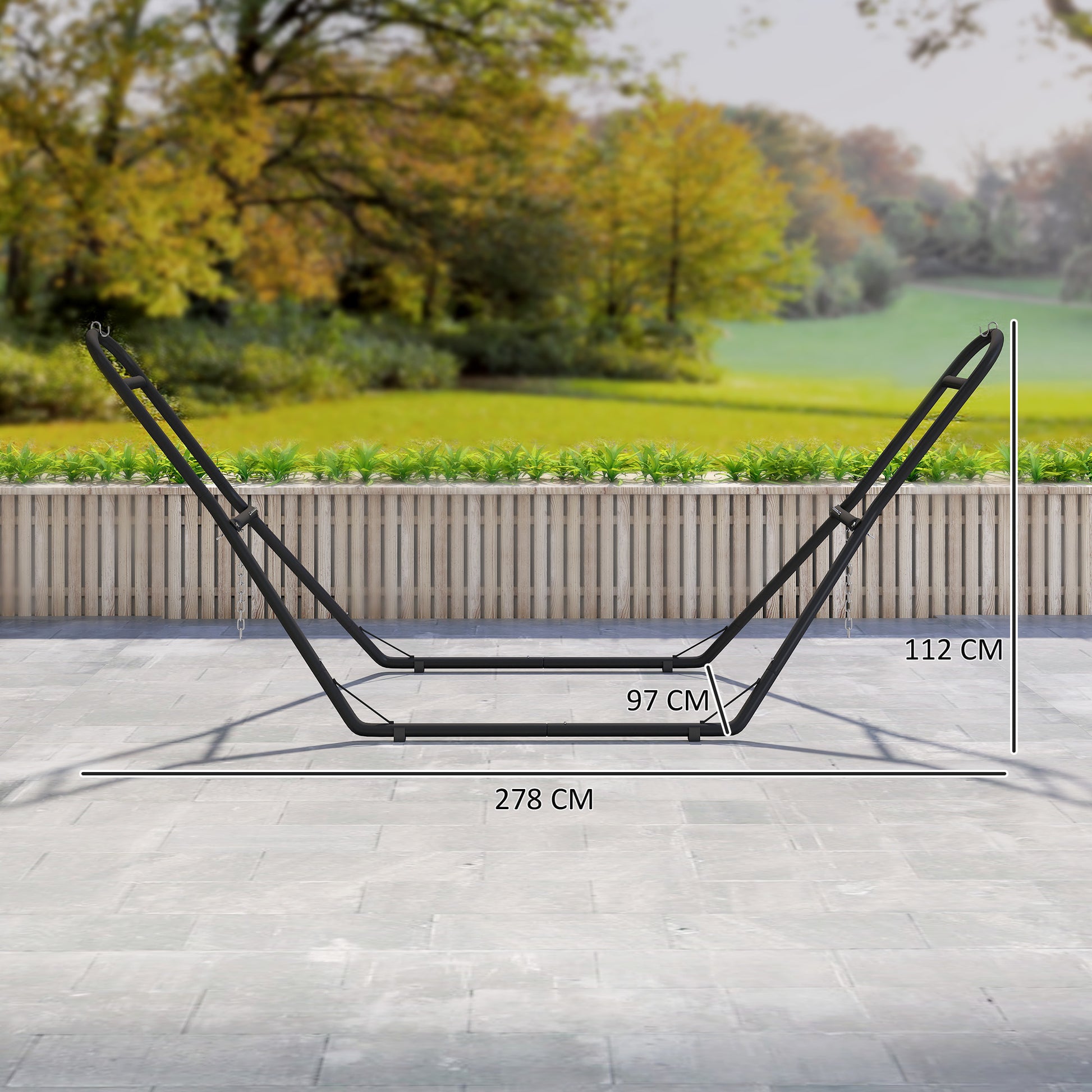 Outsunny Soporte Para Hamaca Para 2-3 Personas Cadena Ajustable Largo 278 Cm_2