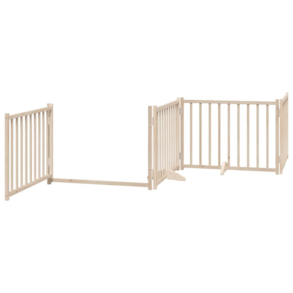 Vidaxl Puerta Para Perros Plegable 4 Paneles Madera De Abeto 320 Cm_3
