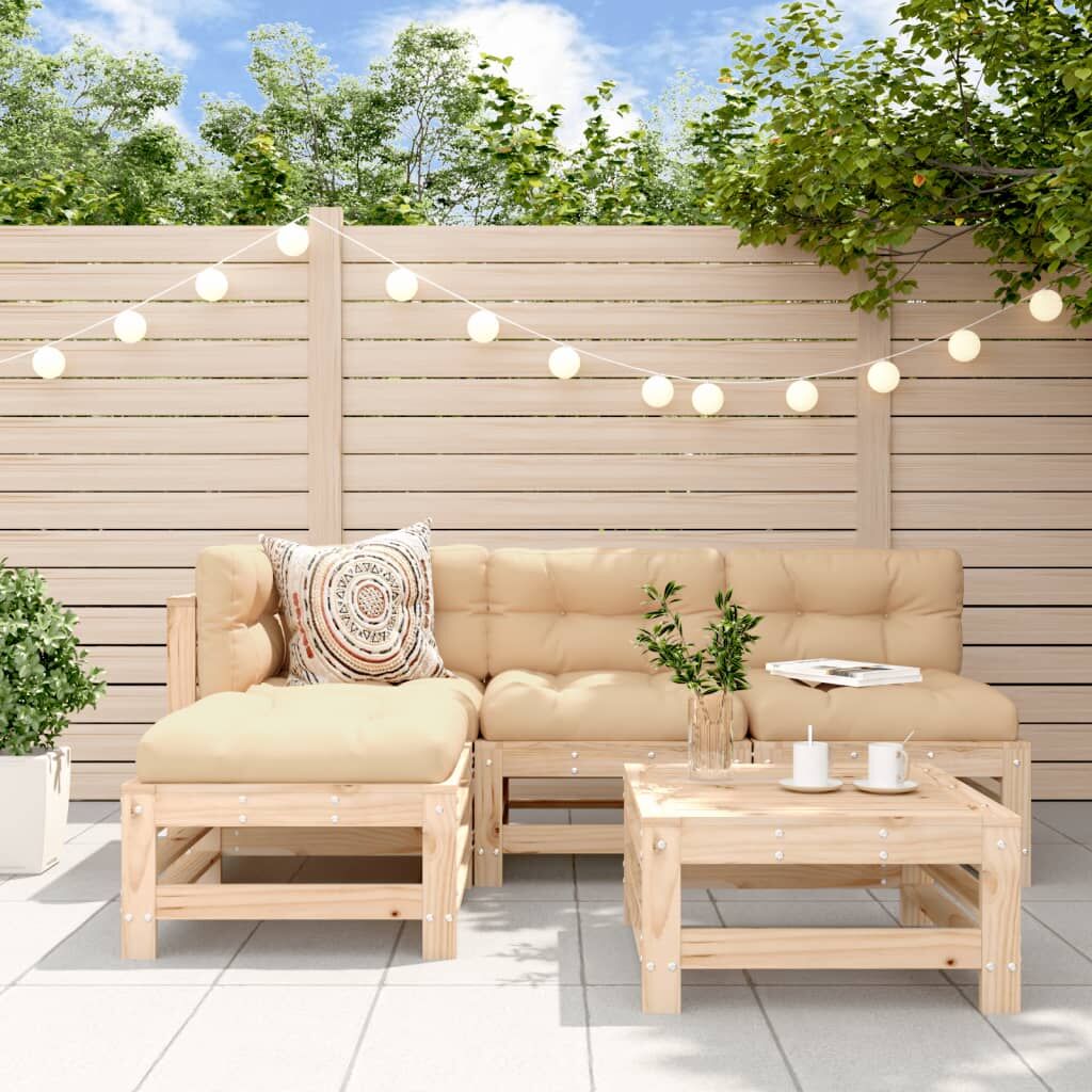 Vidaxl Juego De Sofás De Jardín 5 Piezas Madera Maciza De Pino_1