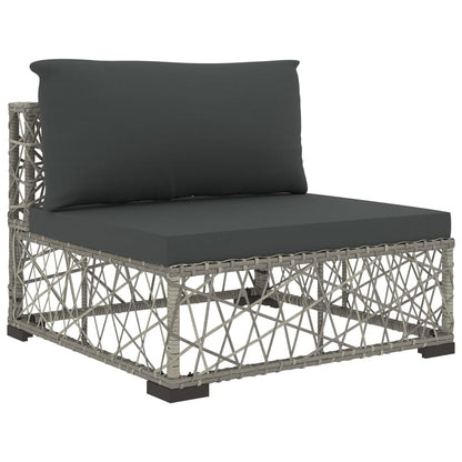 Vidaxl Set De Muebles De Jardín 6 Pzas Y Cojines Ratán Sintético Gris_4