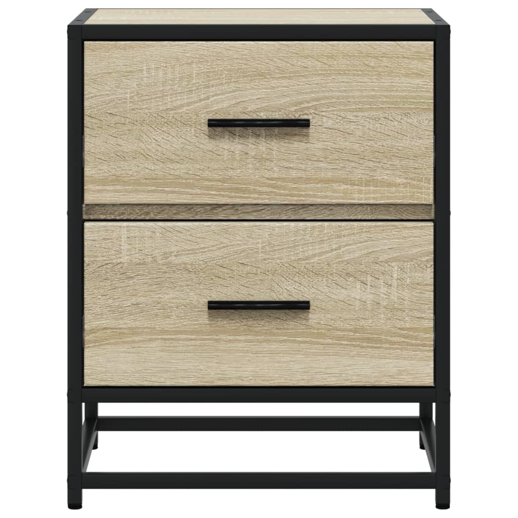 Mesita De Noche Madera De Ingeniería Roble Sonoma 40x31x50 Cm_3