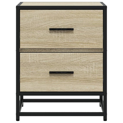 Mesita De Noche Madera De Ingeniería Roble Sonoma 40x31x50 Cm_3