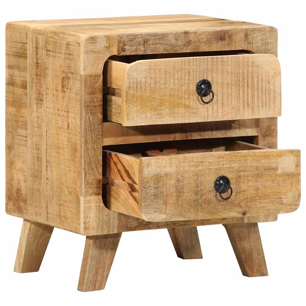 Mesilla De Noche 2 Uds 40x32x46 Cm Madera Mango Rugosa_3