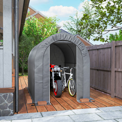 Outsunny Carpa De Jardín Para Herramientas Bicicletas Motos 2,4x1,6x1,9 M Gris_3