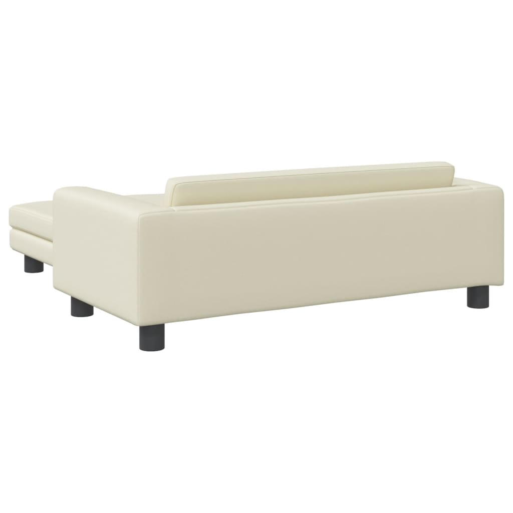 Cama De Perros Con Extensión Cuero Sintético Crema 100x50x30 Cm / Vetonek_4
