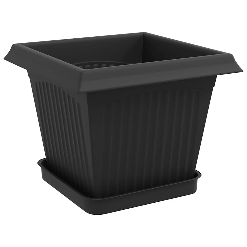 Macetas 6 Uds. Negro Plástico_4