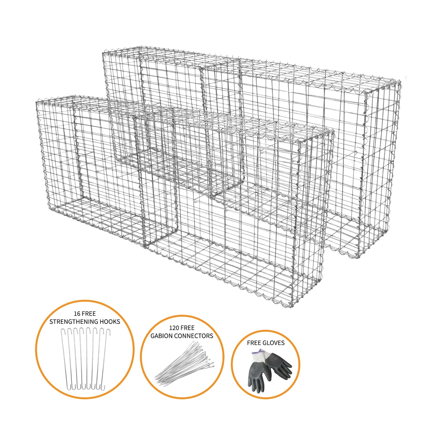 4 Cestas De Acero Galvanizado De Exterior Jaulas Para Decoración 100 X 80 X 30cm_1
