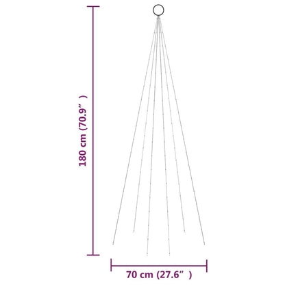 Vidaxl Árbol De Navidad En Asta De Bandera 108 Led Blanco Cálido 180cm_2