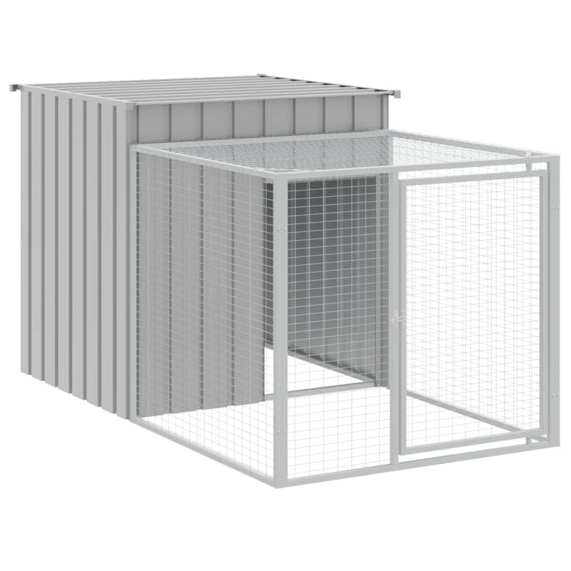 Vidaxl Gallinero Con Corral Acero Galvanizado Gris Claro 110x813x110cm_5