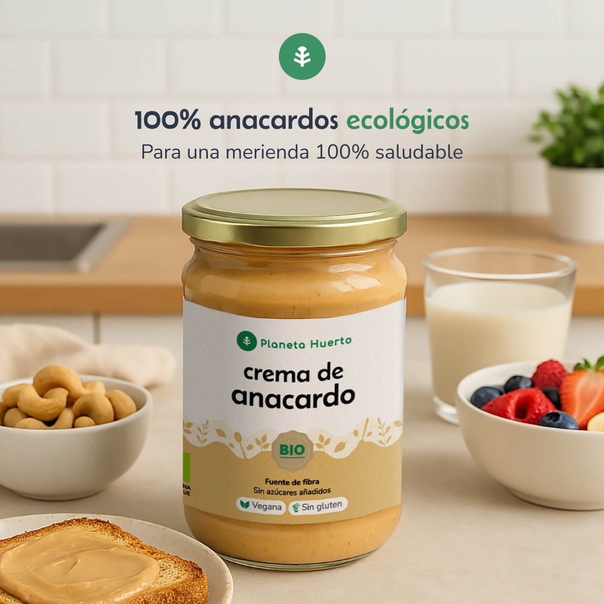 Pack 9x Crema de Anacardo ECO Planeta Huerto 350 g