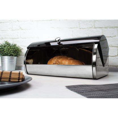 Panera De Mesa Para Guardar Pan Bollería, Tapa Deslizante, Acero Inoxidable, Diseño Moderno Berlinger Haus Black Silver, Acero Inoxidable / Negro_1