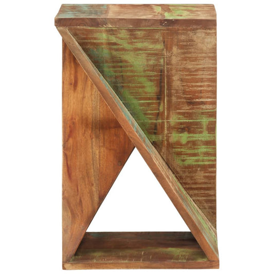 Mesa Auxiliar Madera Maciza Reciclada 35x35x55 Cm_0