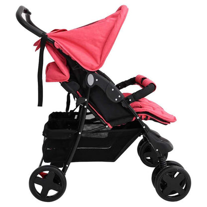 Vidaxl Carrito Para Gemelos De Acero Rojo_3