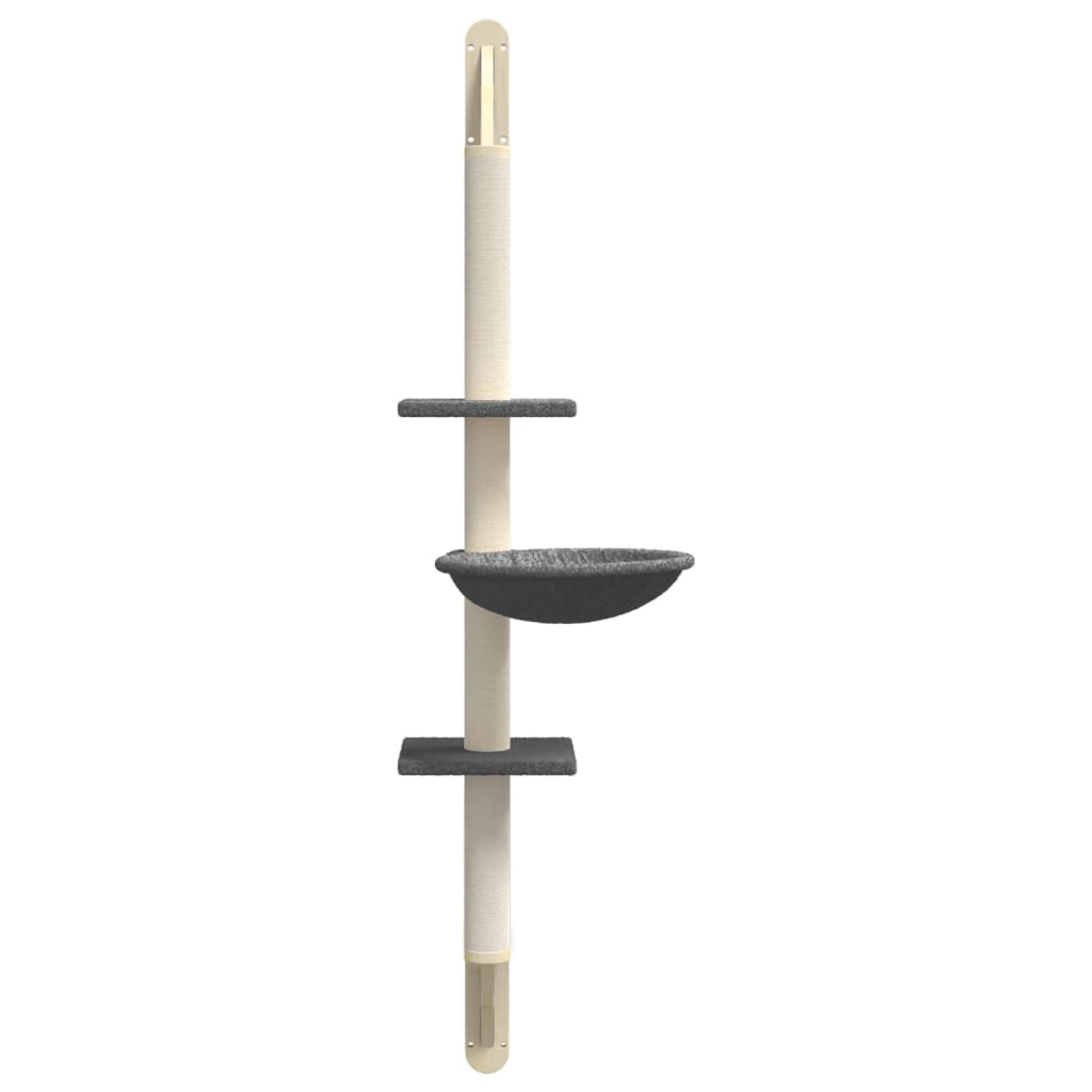 Árbol Rascador Para Gatos De Pared Gris Oscuro 142,5 Cm_3