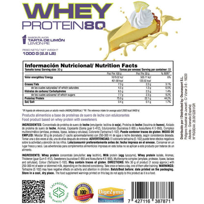 Whey Protein80 - 1kg - Pastel De Limón - Aumenta La Masa Muscular - Masmusculo_5