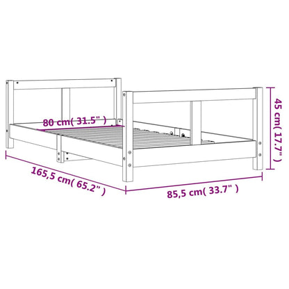 Vidaxl Estructura De Cama Para Niños Madera De Pino Blanco 80x160 Cm_2