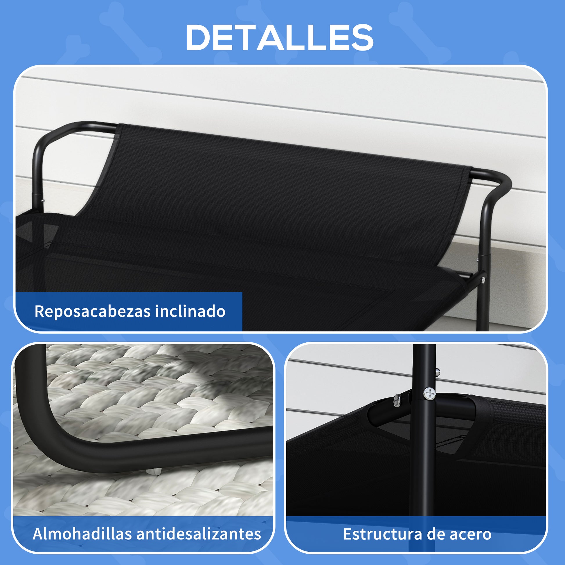 Pawhut Cama Elevada Para Perros Refrescante Y Transpirable 91x69x29 Cm Negro_5