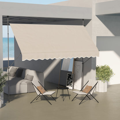 Outsunny Toldo Manual Retráctil 3,5x1,2 M Altura Ajustable 210-300 Cm Arena_1