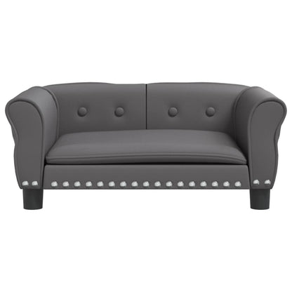 Cama Para Perros De Cuero Sintético Gris 70x45x30 Cm / Vetonek_1
