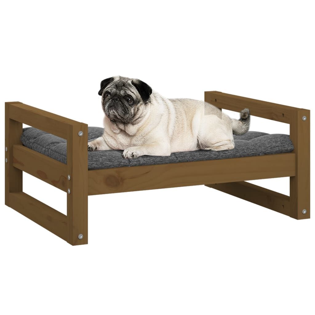 Vidaxl Cama Para Perros Madera Maciza Pino Marrón Miel 65,5x50,5x28 Cm_3