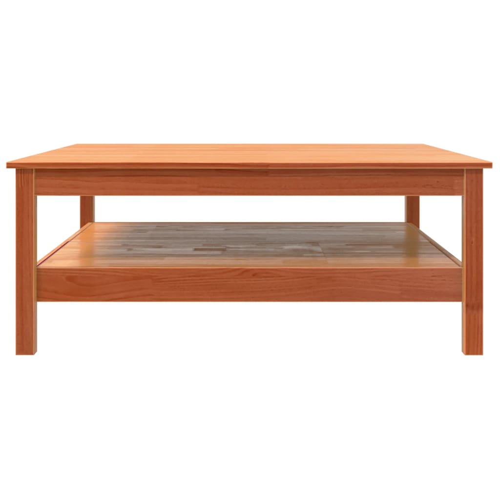 Mesa De Centro Madera Maciza De Pino Marrón Cera 100x100x40 Cm_3