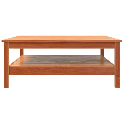 Mesa De Centro Madera Maciza De Pino Marrón Cera 100x100x40 Cm_3