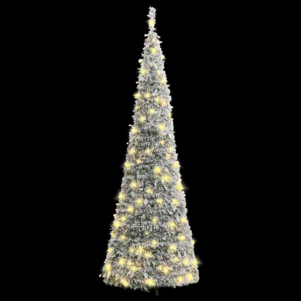 Vidaxl Árbol De Navidad Artificial Desplegable Con Nieve 100 Led 150cm_1