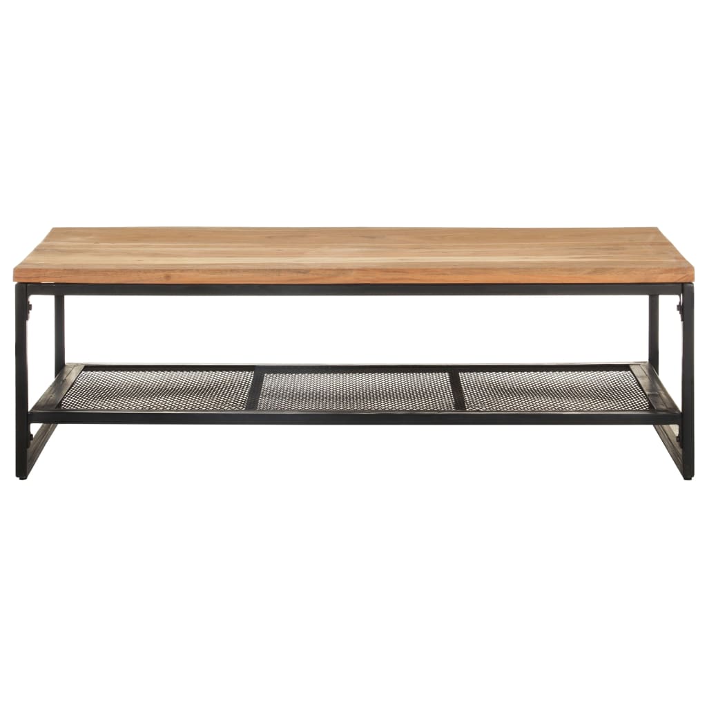 Mesa De Centro De Madera Maciza De Acacia 110x60x35 Cm_0