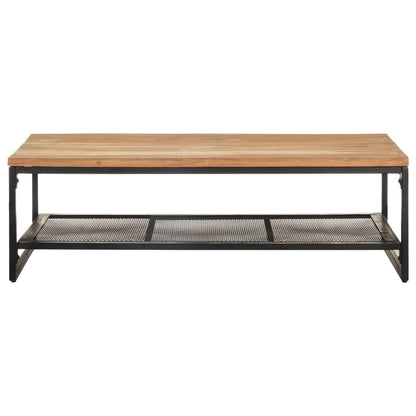 Mesa De Centro De Madera Maciza De Acacia 110x60x35 Cm_0